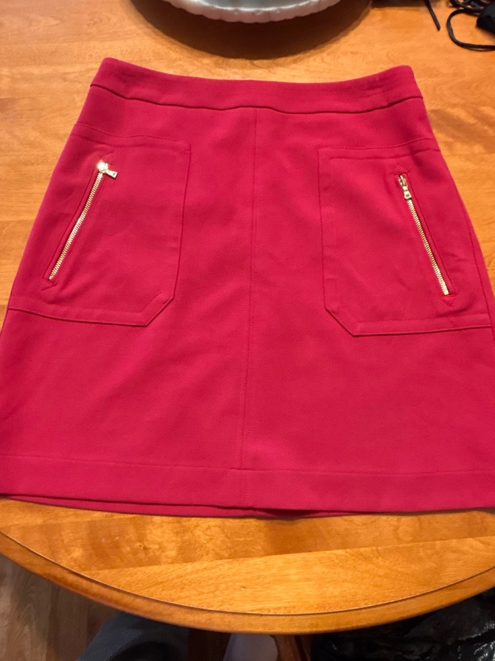 Women's Hot Pink Zip-Pocket Mini Skirt